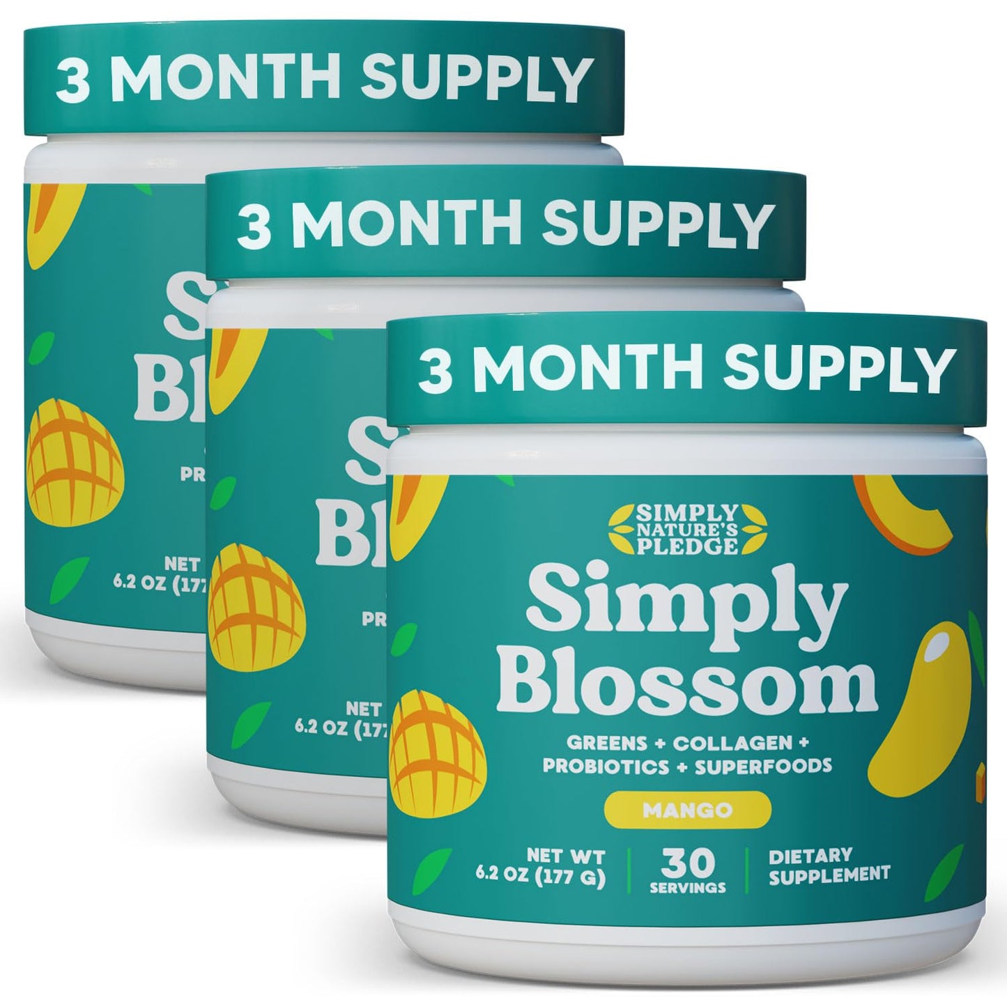 Simply Blossom Nutrition - Daily Greens & Superfood Powder + Collagen + Probiotics for Women's Digestive Health & Bloating Relief. Help Your Health Bloom - 30 Day Supply