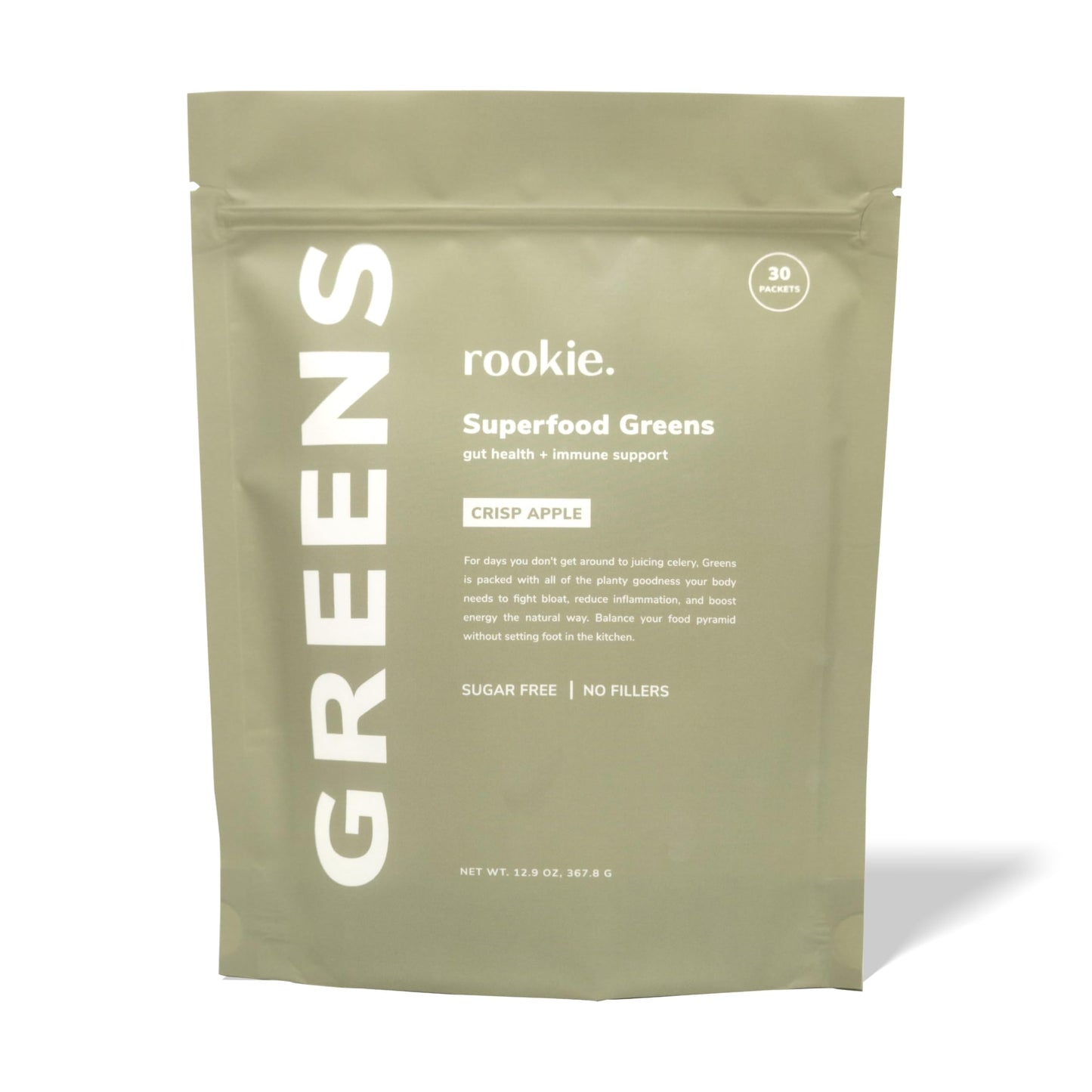 Rookie Wellness Greens + Superfoods - Greens Superfoods Powder Drink Made with Whole Food Sourced Ingredients Contains Vitamins, Probiotics, Antioxidants, and Baobab Fiber (30 Servings, Peach Mango)