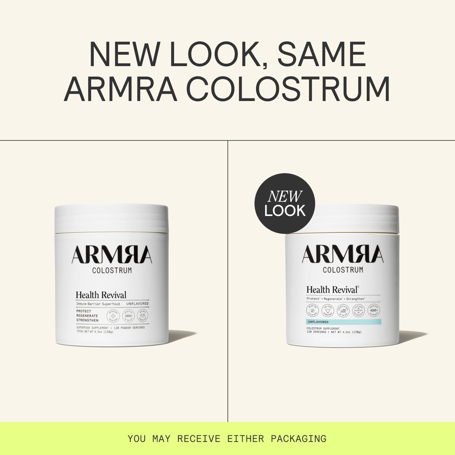 ARMRA Colostrum™ Powder | Unflavored | Gut Health & Bloating | Skin & Hair | Immunity | Keto, Gluten & Fat-Free | 120 Servings