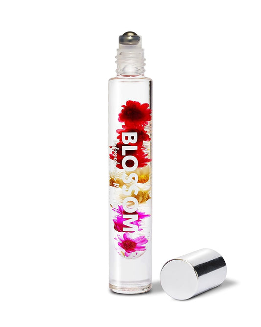 Blossom Roll on Perfume for Women Alcohol Free Rollerball Perfume Oil with Essential Oils, Infused with Real Flowers, Made in USA, 0.20oz (Rose, Violet, Lily, Magnolia, Amber, Cedarwood), Rose