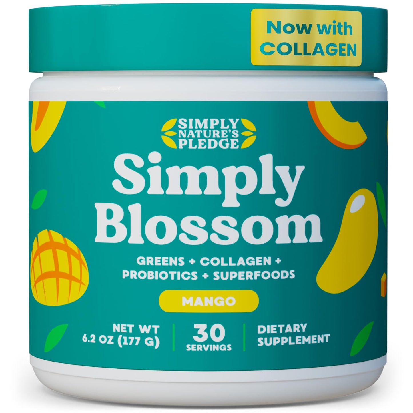 Simply Blossom Nutrition - Daily Greens & Superfood Powder + Collagen + Probiotics for Women's Digestive Health & Bloating Relief. Help Your Health Bloom - 30 Day Supply