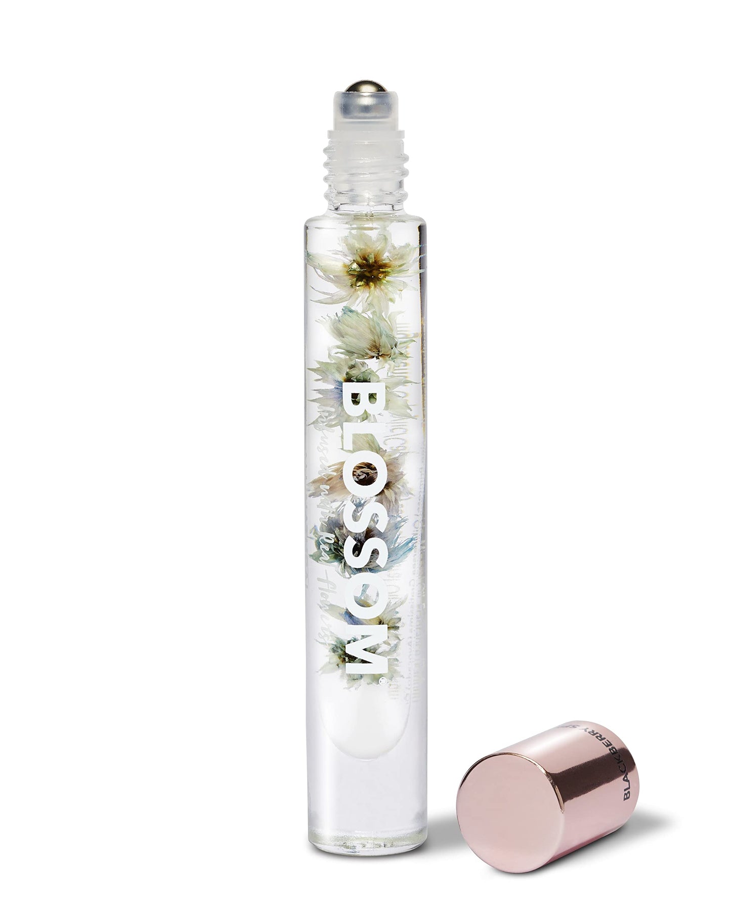 Blossom Roll on Perfume for Women Alcohol Free Rollerball Perfume Oil with Essential Oils, Infused with Real Flowers, Made in USA, 0.20oz (Rose, Violet, Lily, Magnolia, Amber, Cedarwood), Rose