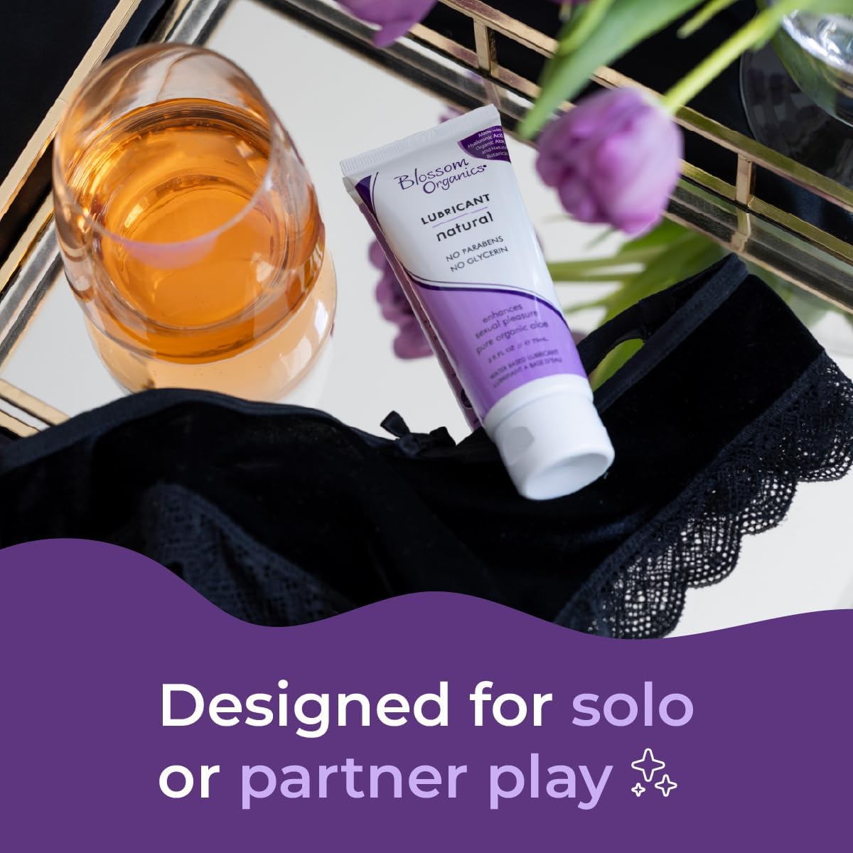 Blossom Lube Organics Personal Lubricant for Women 4 Fl Oz - pH Balanced, Non-Irritating, Water Based Personal Lubricant, Free of Harsh Ingredients, Toy Friendly