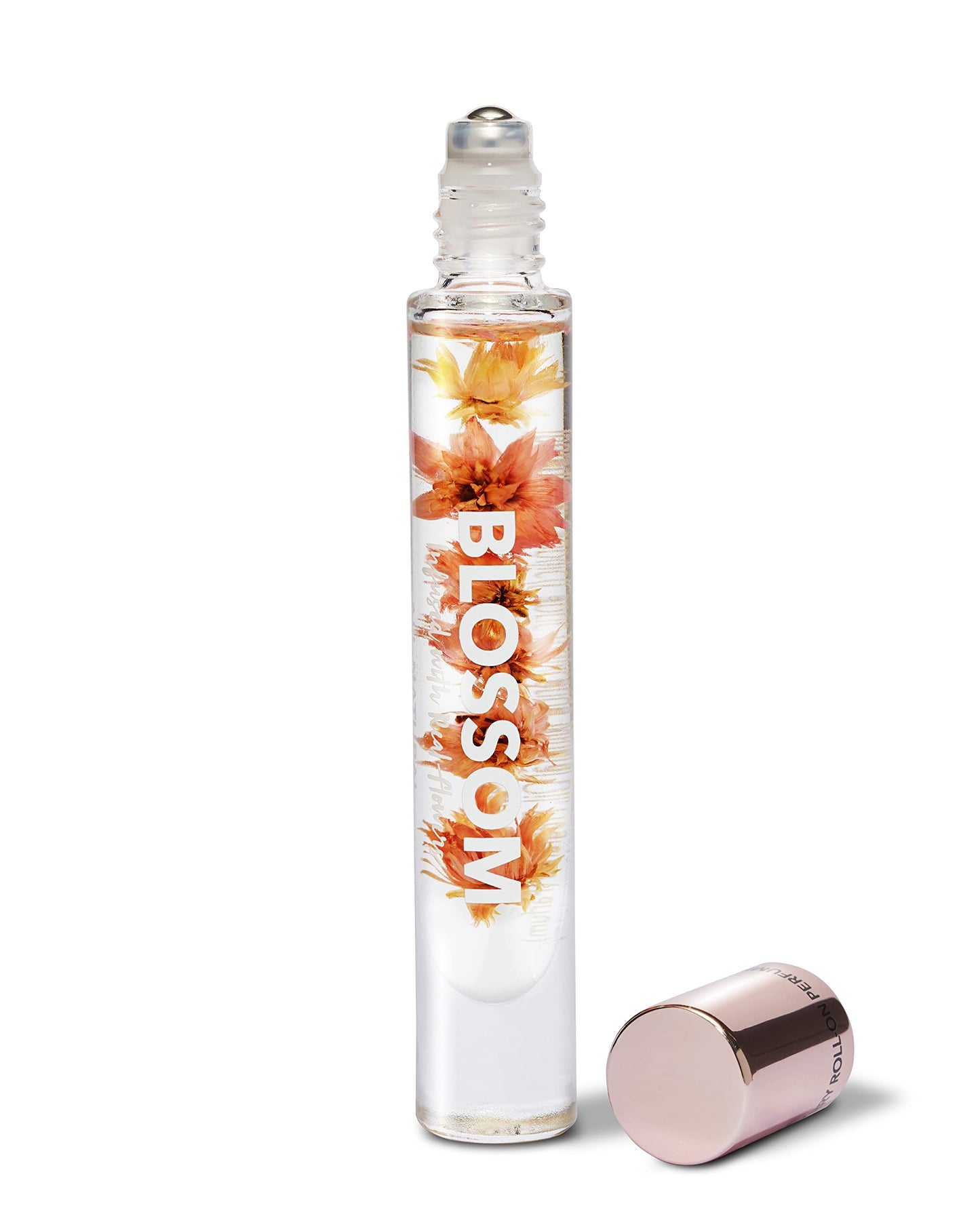 Blossom Roll on Perfume for Women Alcohol Free Rollerball Perfume Oil with Essential Oils, Infused with Real Flowers, Made in USA, 0.20oz (Rose, Violet, Lily, Magnolia, Amber, Cedarwood), Rose