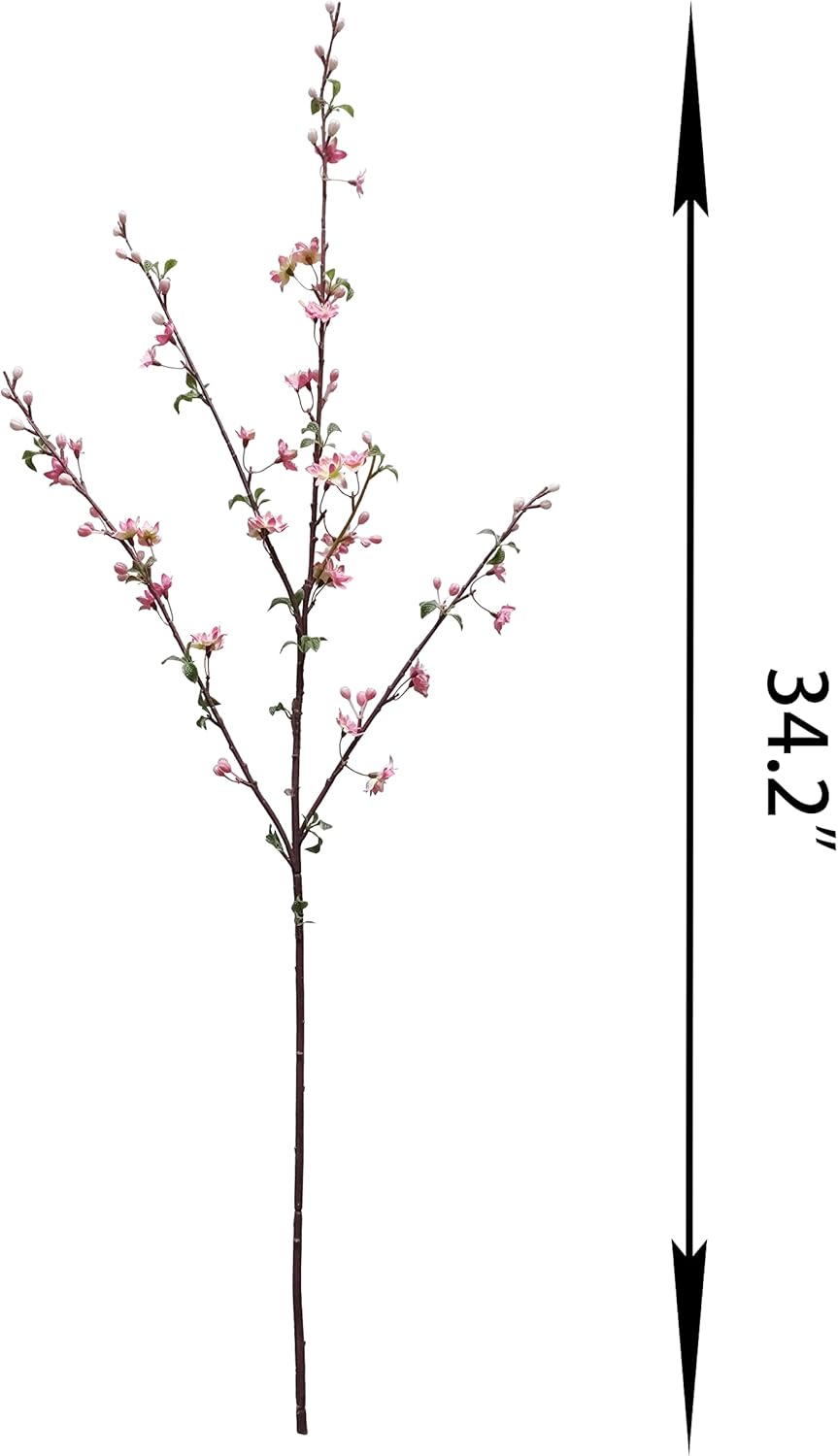 ATFL Plum Blossom Flowers,6 Pcs Artificial Pink Cherry Blossom Silk Flowers,Fake Cherry Blossom Stems,Faux Cherry Blossom Branches for Vase for Home Decor(Pink)