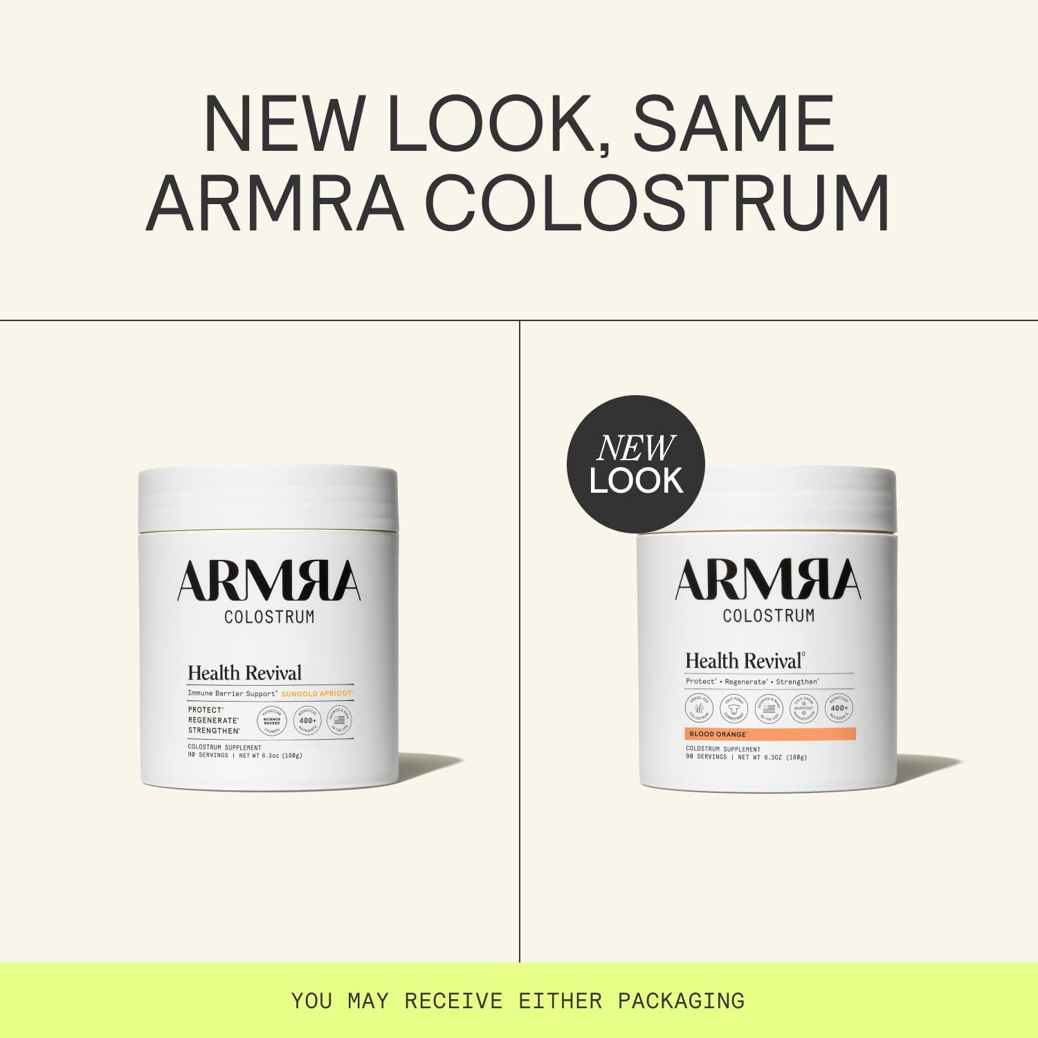 ARMRA Colostrum™ Powder | Blood Orange | Gut Health & Bloating | Skin & Hair | Immunity | Keto, Gluten & Fat-Free | 90 Servings
