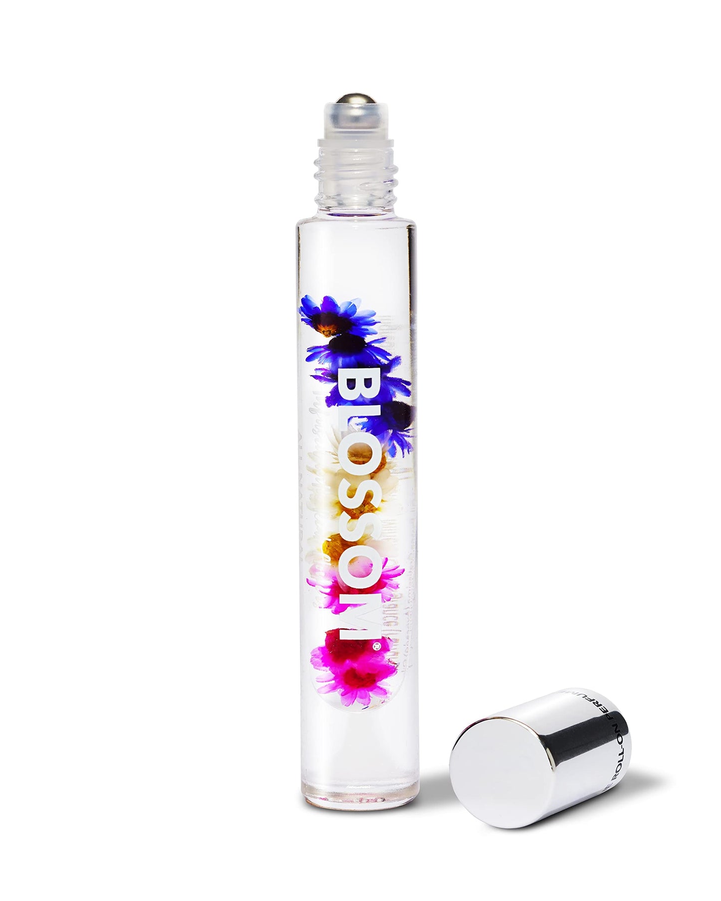Blossom Roll on Perfume for Women Alcohol Free Rollerball Perfume Oil with Essential Oils, Infused with Real Flowers, Made in USA, 0.20oz (Rose, Violet, Lily, Magnolia, Amber, Cedarwood), Rose