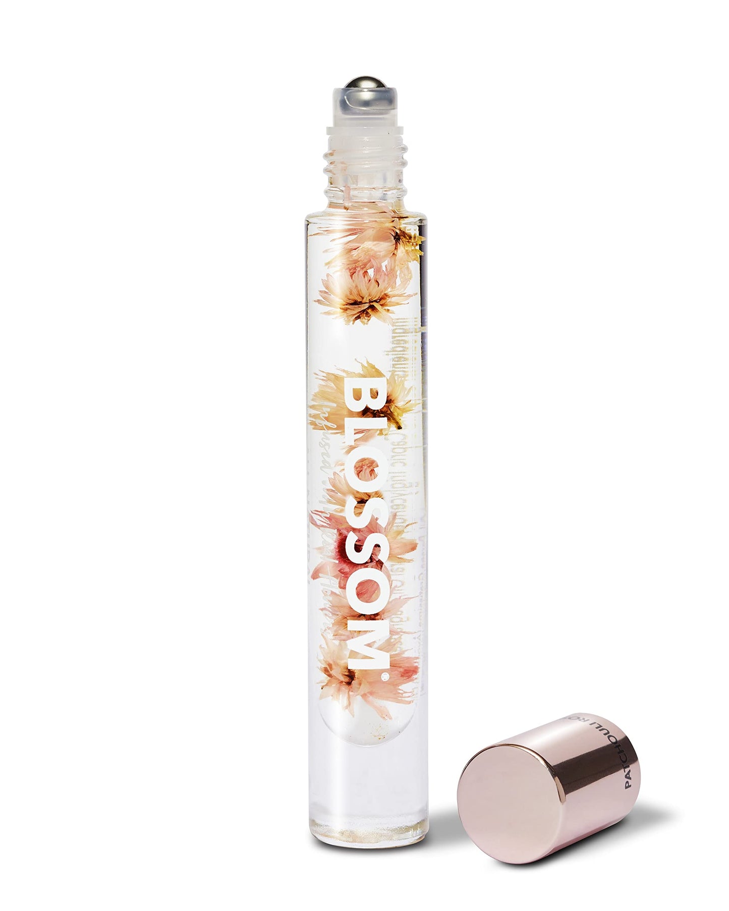Blossom Roll on Perfume for Women Alcohol Free Rollerball Perfume Oil with Essential Oils, Infused with Real Flowers, Made in USA, 0.20oz (Rose, Violet, Lily, Magnolia, Amber, Cedarwood), Rose