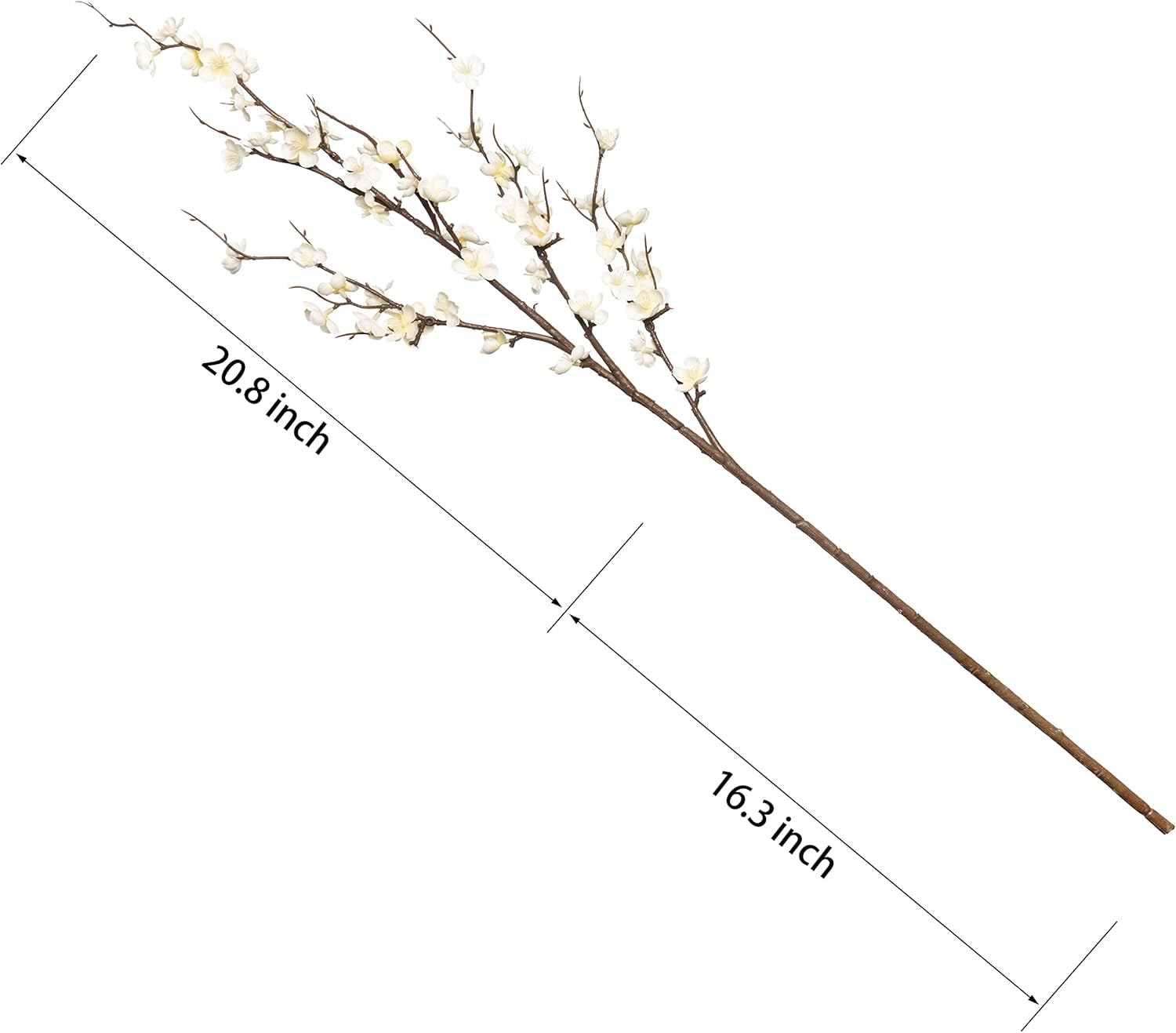 4Pcs Cherry Blossom Branches Artificial Flowers for Spring Summer Indoor Decoration,Faux Long Stem Artificial Flowers for Wedding Home Office Bedroom Party Table Centerpieces Decor(White)