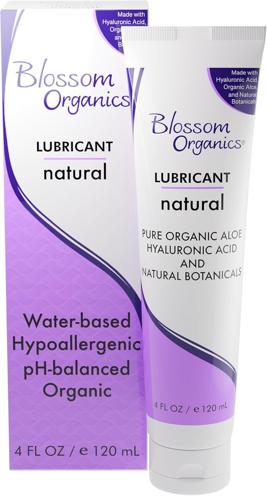 Blossom Lube Organics Personal Lubricant for Women 4 Fl Oz - pH Balanced, Non-Irritating, Water Based Personal Lubricant, Free of Harsh Ingredients, Toy Friendly