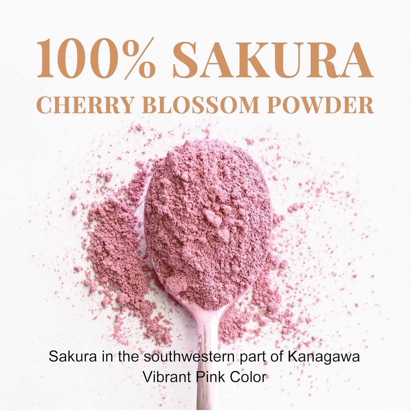 ORGFUN Original Sakura Powder Using 100% Spring Season Cherry Blossom No Additives Gluten Free Made in Japan Perfect for Sakura Latte, Drinks 3.52 Ounce