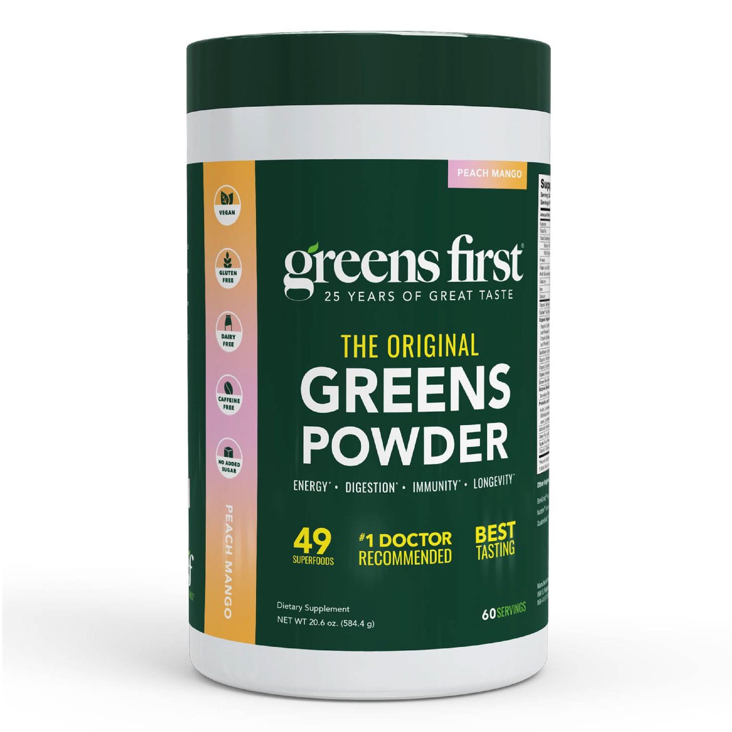 Greens First Original Greens Powder - 49 Superfoods - Organic Fruits & Veggies - Prebiotics, Probiotics & Digestive Enzymes - Antioxidant Smoothie - Dairy Free, Vegan & Non-GMO (Berry, 60 Servings)