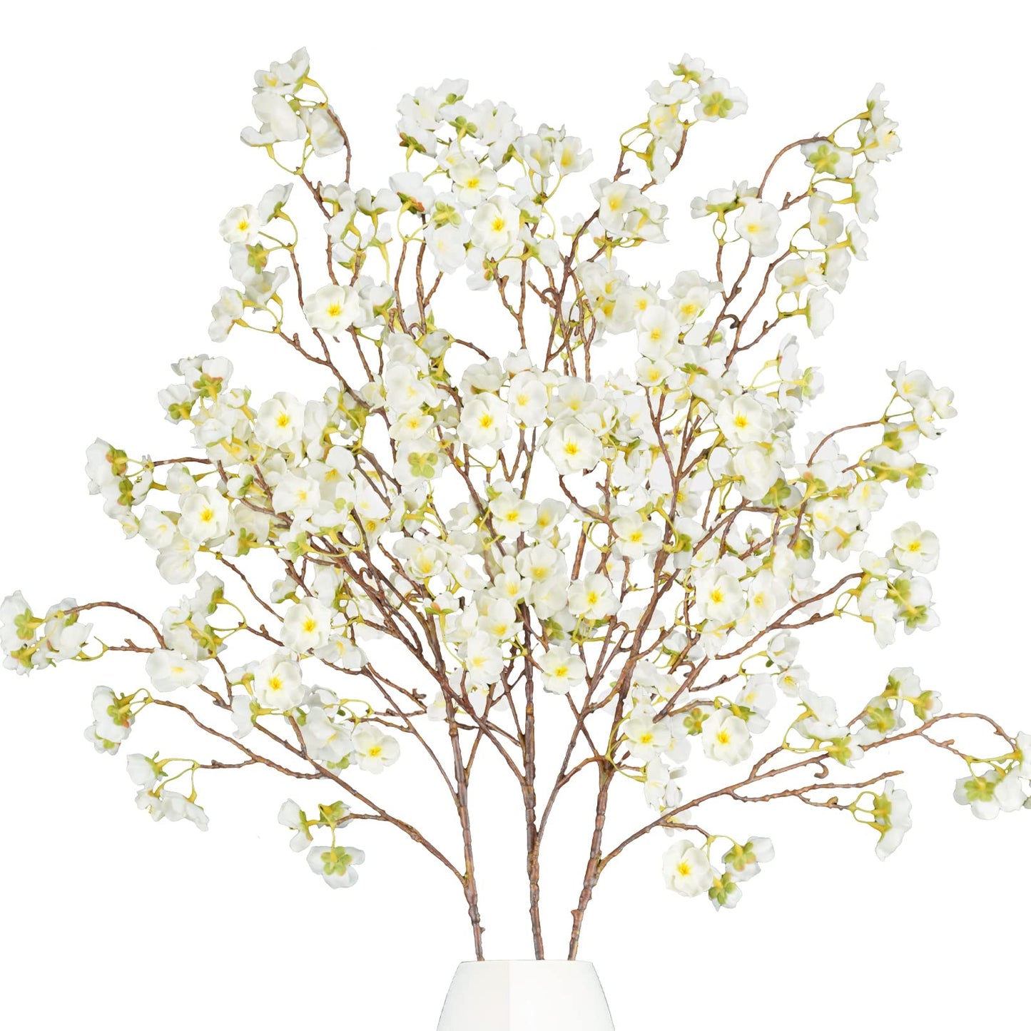 Uieke 4Pcs Artificial Cherry Blossom Flower, Silk Peach Flowers Fake Plants Arrangement for DIY Garden Home Wedding Party Decor Pink