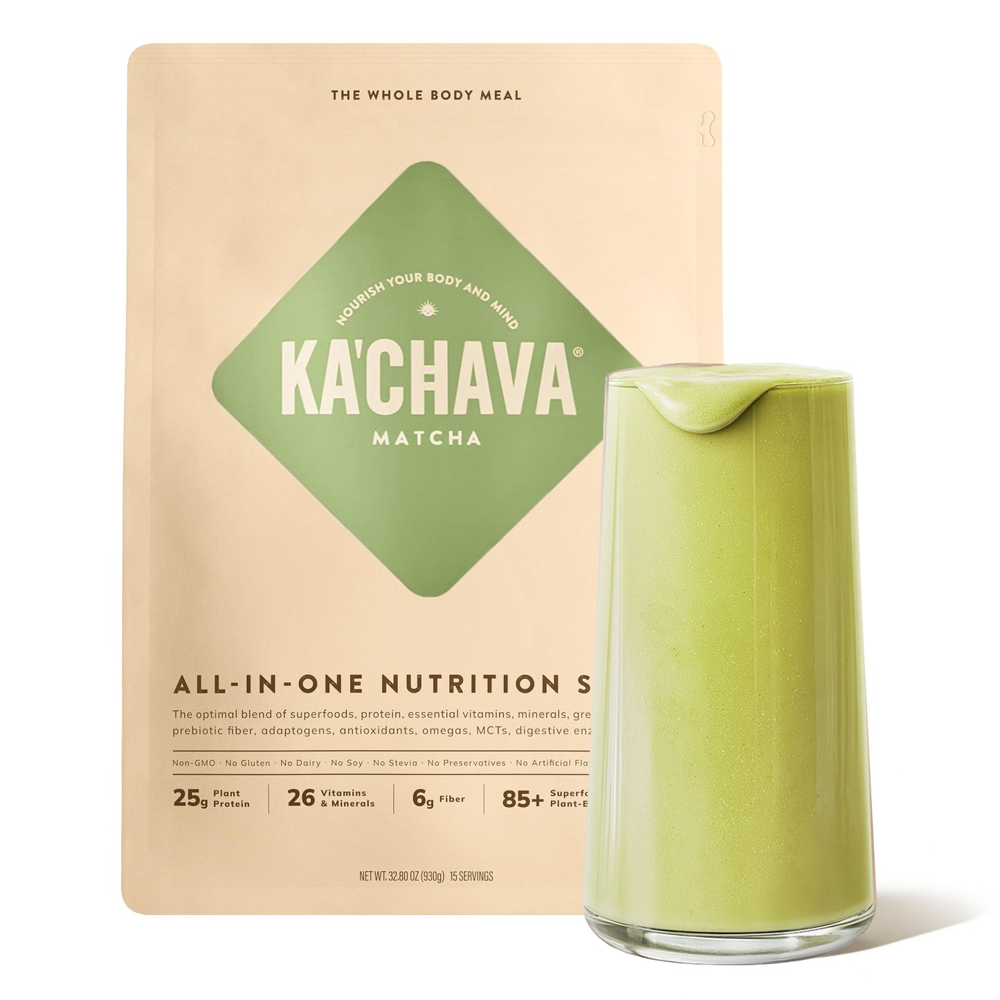 Ka’Chava Whole Body Meal Shake Chocolate 2 lb – Vegan Protein Powder with 85+ Superfoods & Greens – Plant-Based Meal Replacement with Probiotics & Digestive Enzymes – Gluten & Dairy Free (15 Servings)