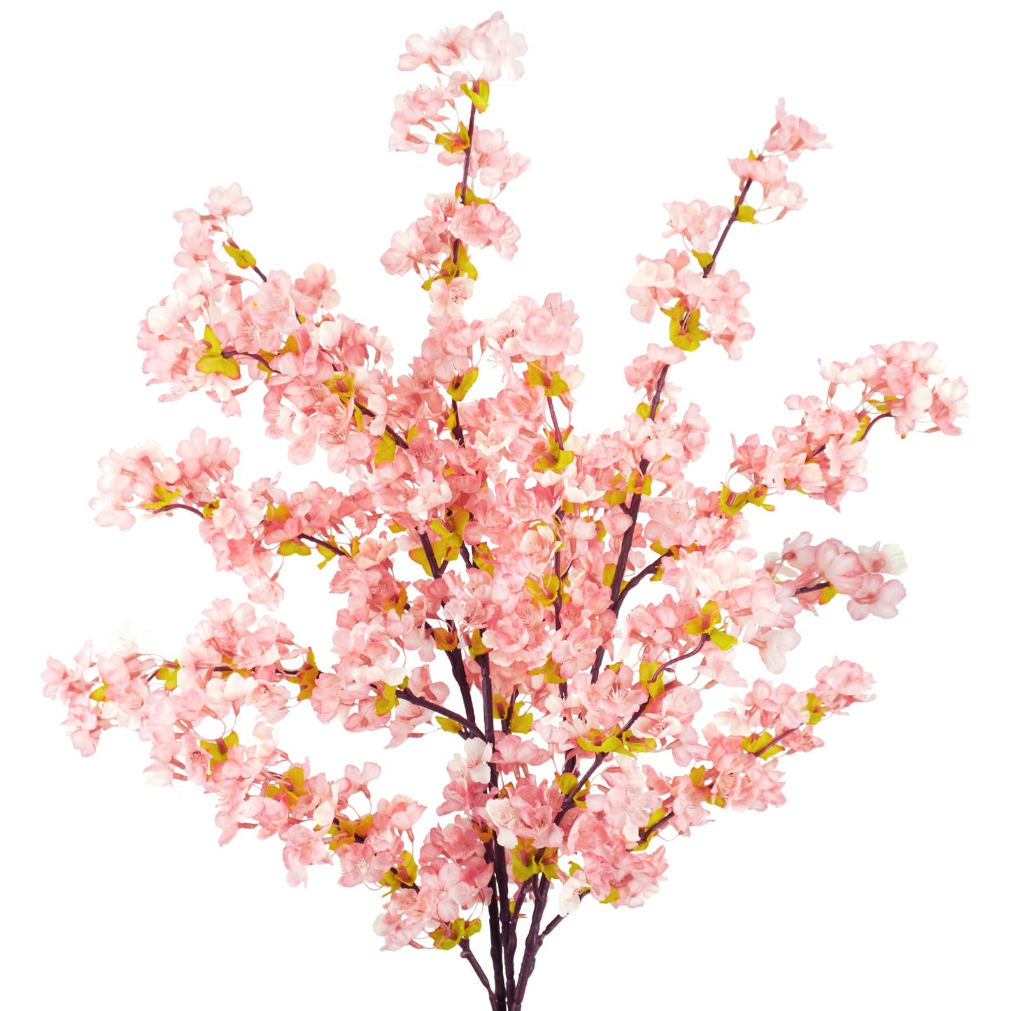 Uieke 4Pcs Artificial Cherry Blossom Flower, Silk Peach Flowers Fake Plants Arrangement for DIY Garden Home Wedding Party Decor Pink
