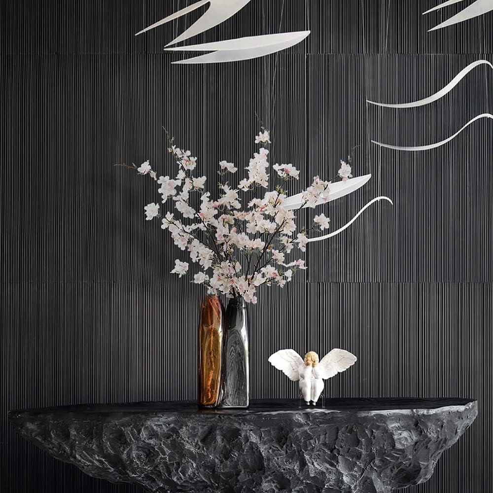 LESING 4pcs Artificial Cherry Blossom Stems,41.4" Realistic Fake Silk Long Stems Artificial Flower Branches for Floor Table Home Wedding Decoration (Light Pink -1)