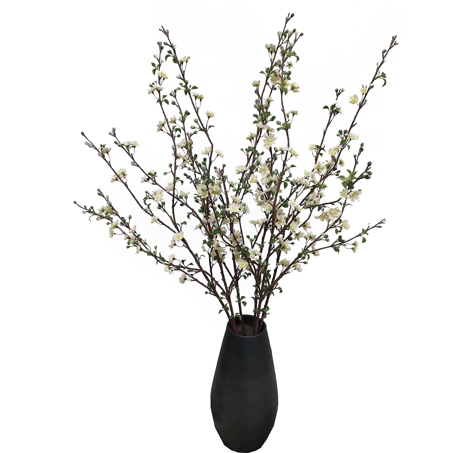 ATFL Plum Blossom Flowers,6 Pcs Artificial Pink Cherry Blossom Silk Flowers,Fake Cherry Blossom Stems,Faux Cherry Blossom Branches for Vase for Home Decor(Pink)