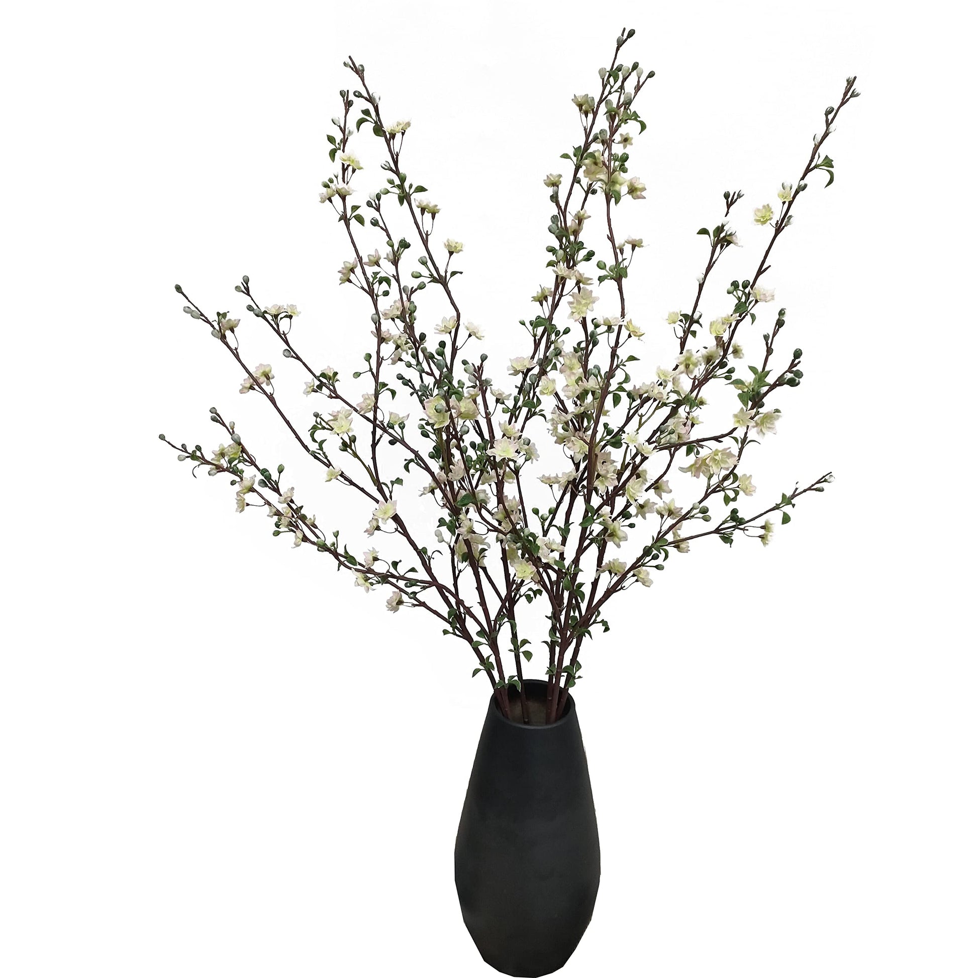 ATFL Plum Blossom Flowers,6 Pcs Artificial Pink Cherry Blossom Silk Flowers,Fake Cherry Blossom Stems,Faux Cherry Blossom Branches for Vase for Home Decor(Pink)