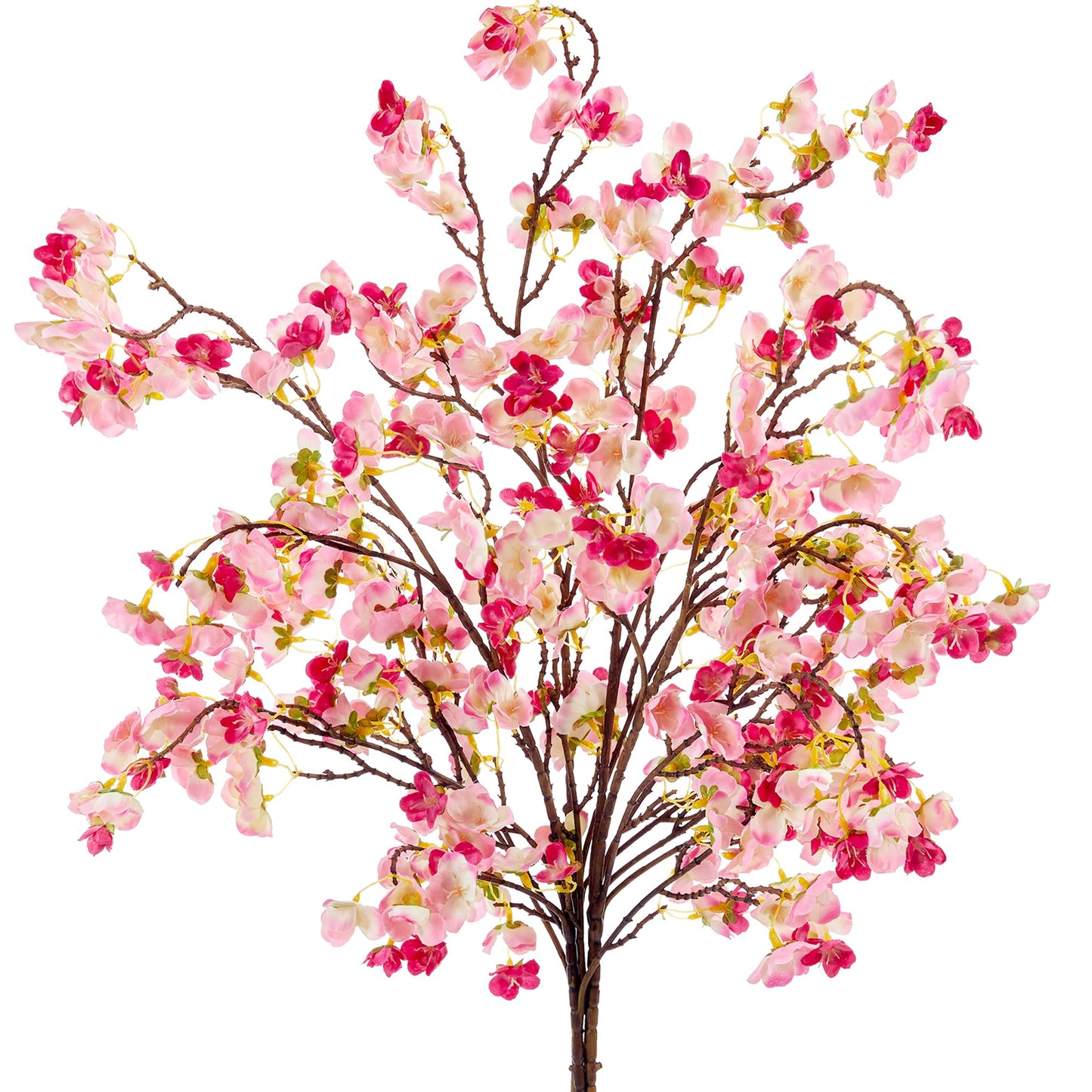 SITUMEIZI 6Pcs Artificial Cherry Blossom Branches Decor Fake Flowers 16" Silk Faux Flowers for Decoration Spring Peach Bouquet Home Wedding Bedroom Party Japanese Garden Table Centerpiece Decor(Pink)