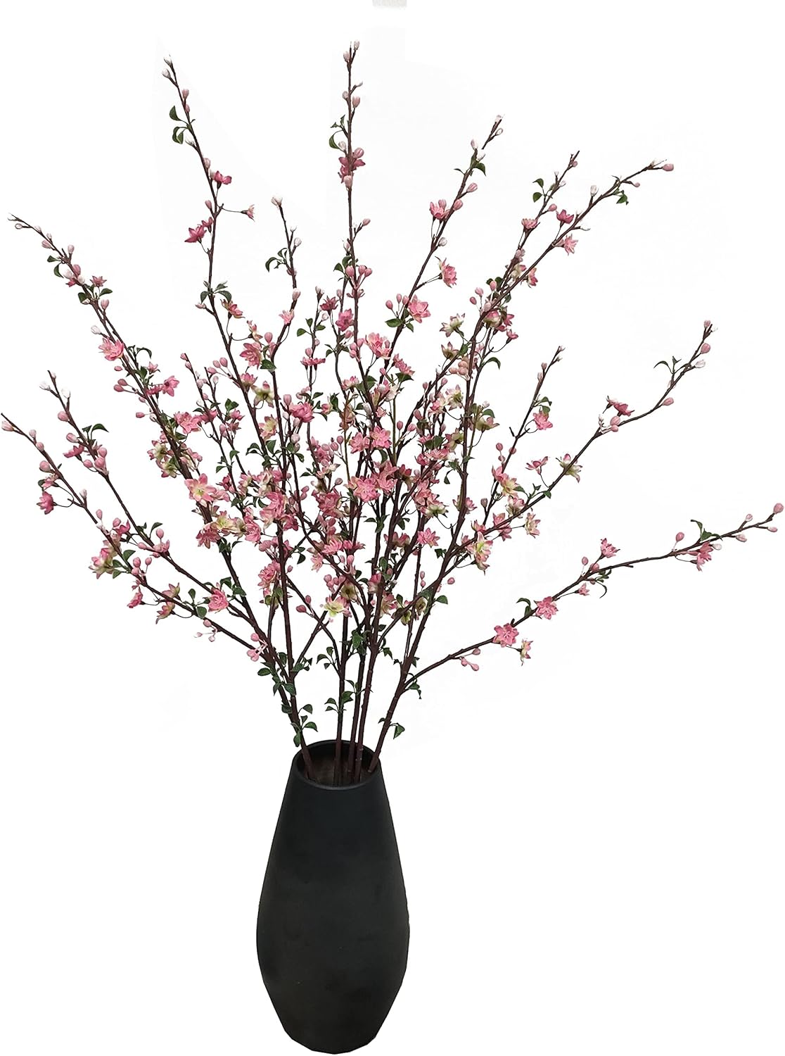 ATFL Plum Blossom Flowers,6 Pcs Artificial Pink Cherry Blossom Silk Flowers,Fake Cherry Blossom Stems,Faux Cherry Blossom Branches for Vase for Home Decor(Pink)