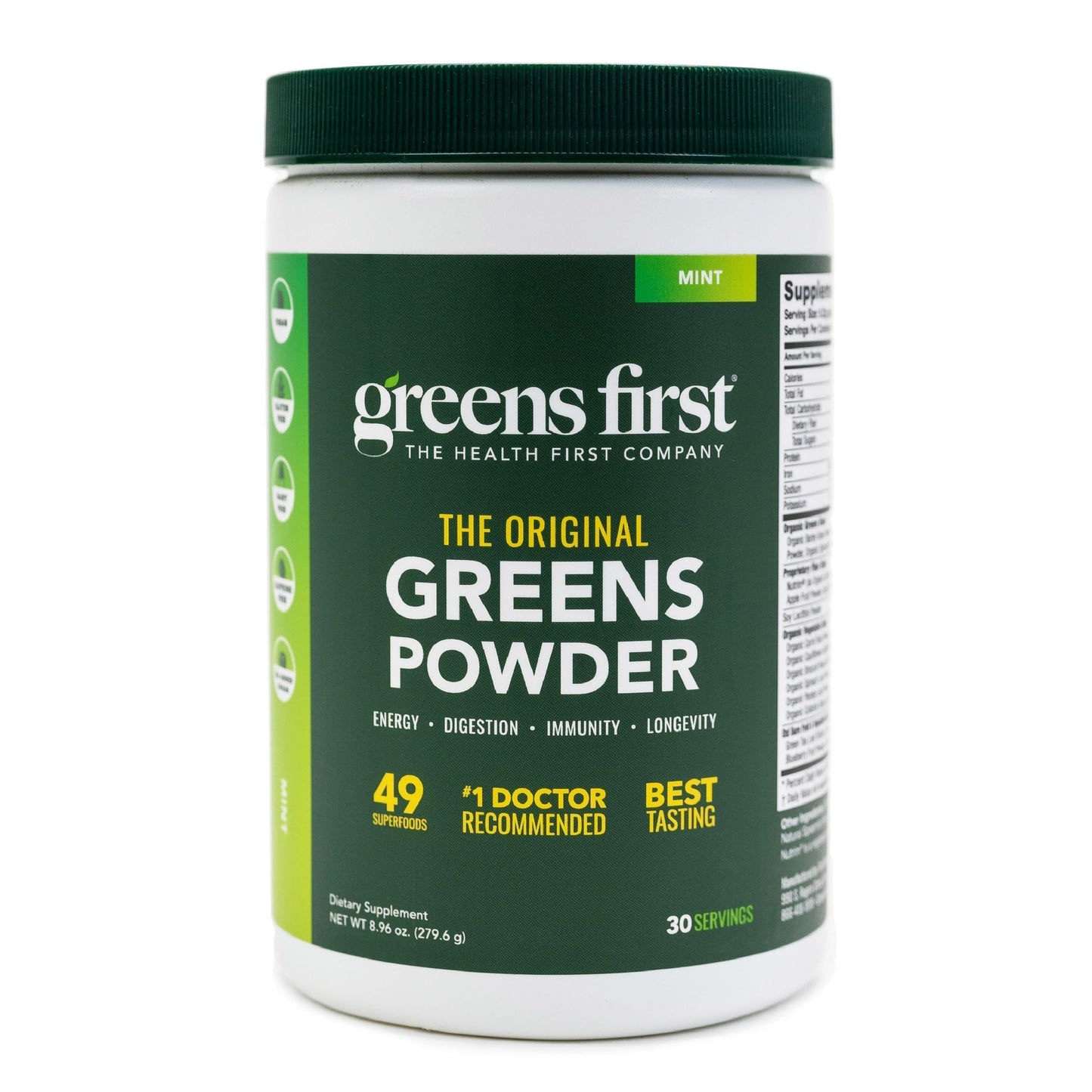 Greens First Original Greens Powder - 49 Superfoods - Organic Fruits & Veggies - Prebiotics, Probiotics & Digestive Enzymes - Antioxidant Smoothie - Dairy Free, Vegan & Non-GMO (Berry, 60 Servings)